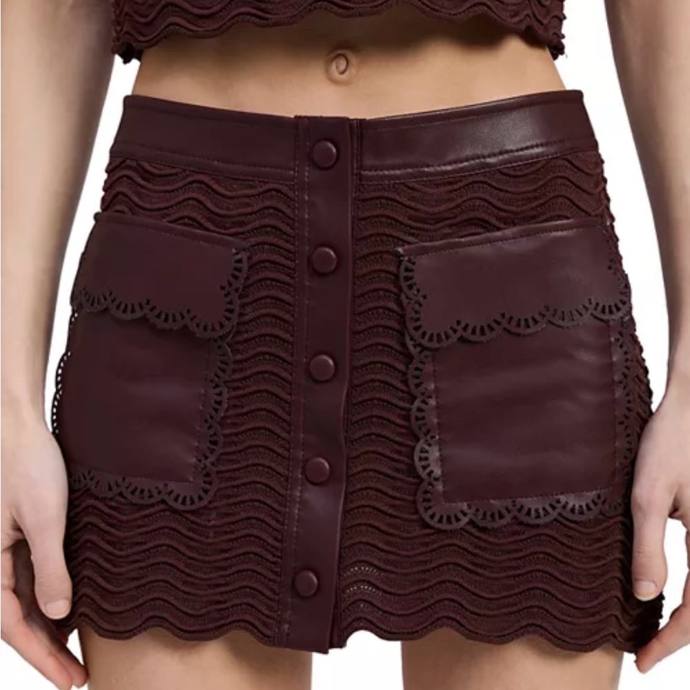 En Saison Burgundy Mini Skirt